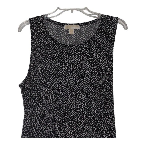 Michael Kors Tunic Black and White Leopard Print Sleeveless Woman's Large - Picture 2 of 5